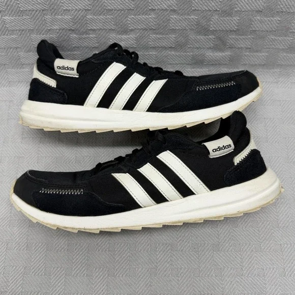 Adidas Shoes Womens Size 7.5 Black Canvas Athletic Sneakers Lace Up EH1859 - Picture 6 of 9